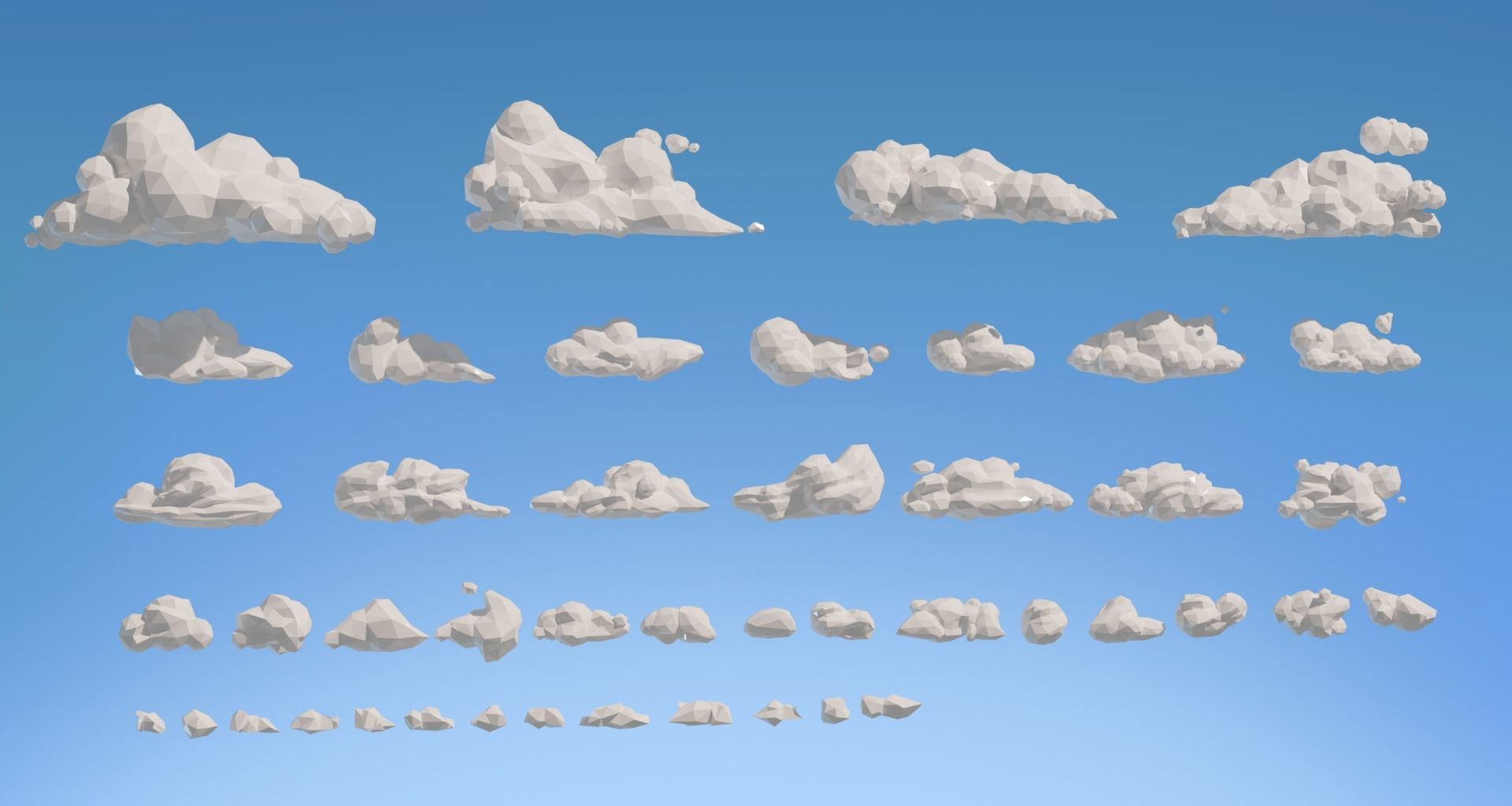 Low poly Clouds Mega Pack 3D Model Collection_6