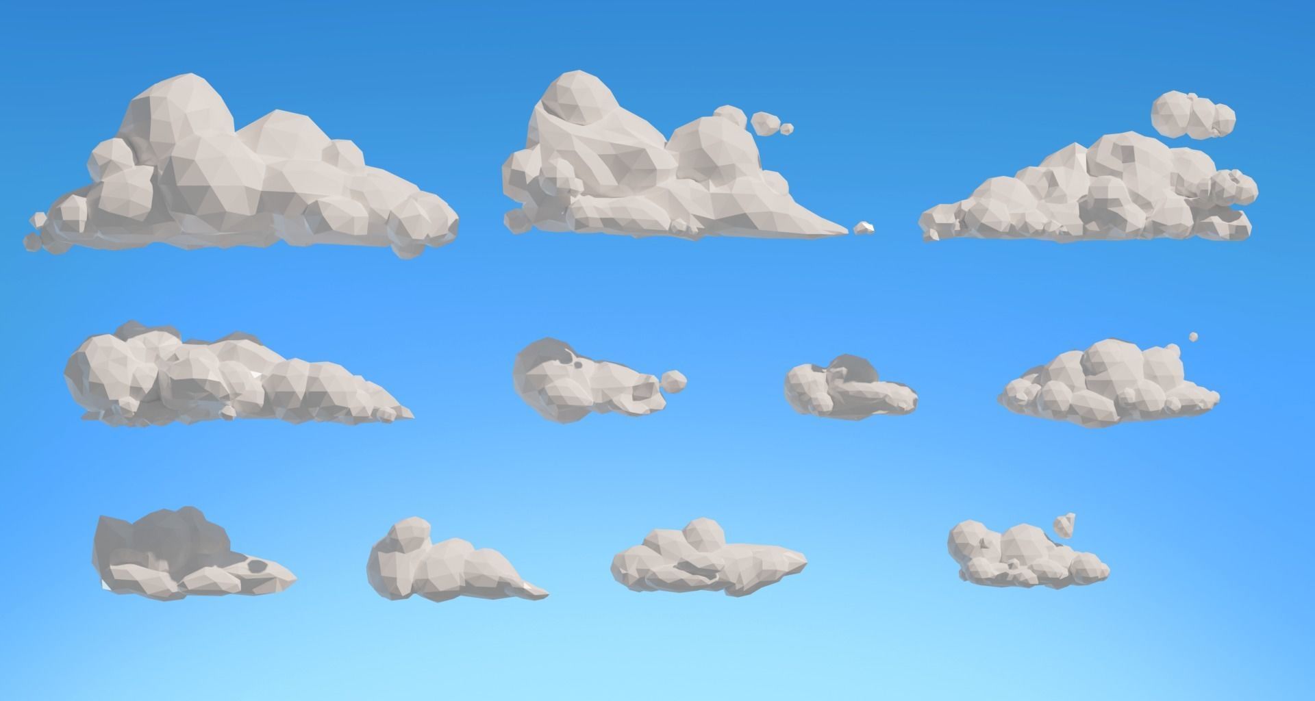 Low poly Clouds Mega Pack 3D Model Collection_22