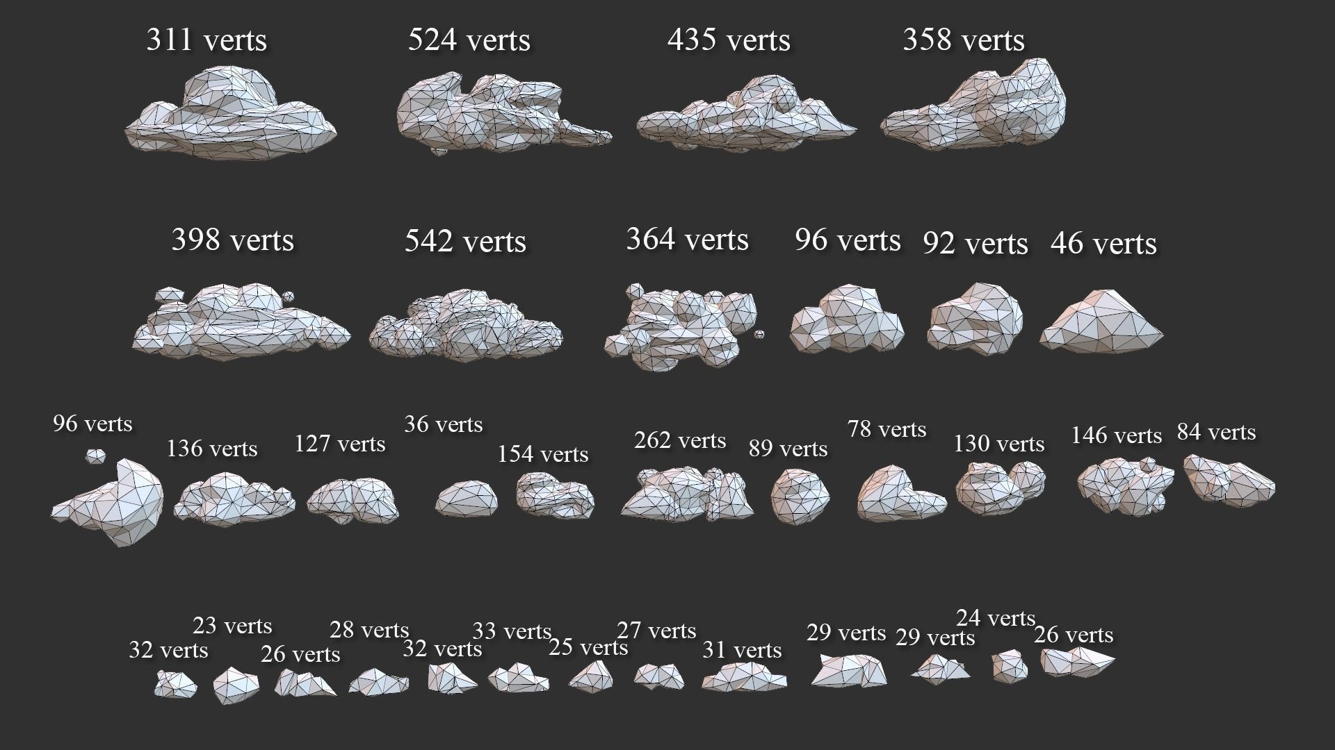 Low poly Clouds Mega Pack 3D Model Collection_9