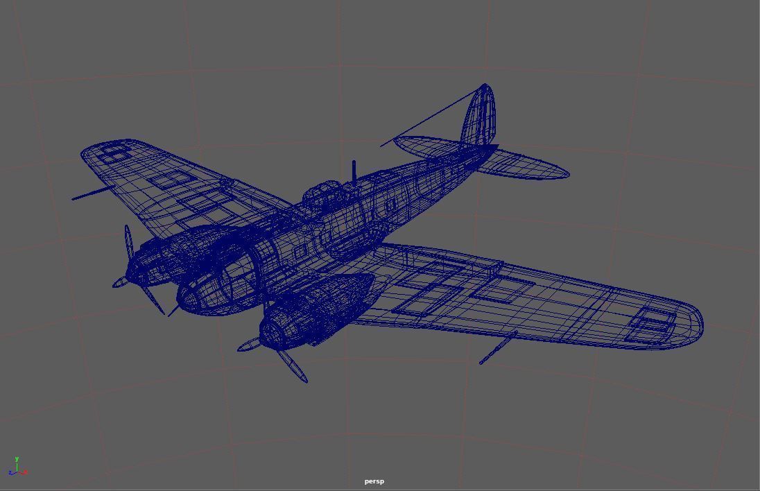 German Heinkel He 111 Bomber 3D model_9