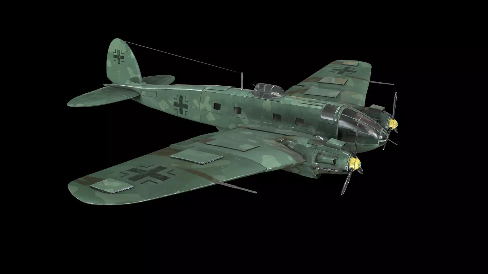 German Heinkel He 111 Bomber 3D model_0