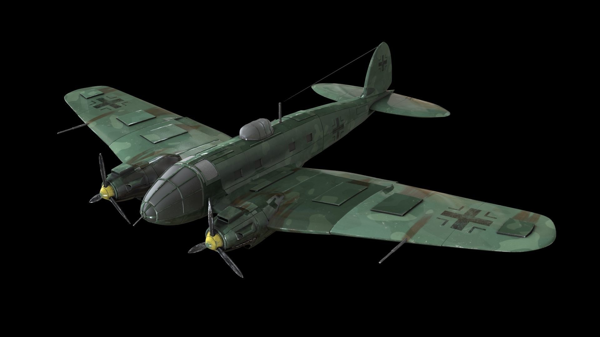 German Heinkel He 111 Bomber 3D model_1