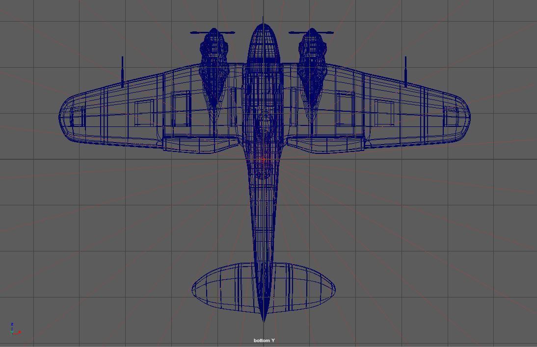 German Heinkel He 111 Bomber 3D model_11