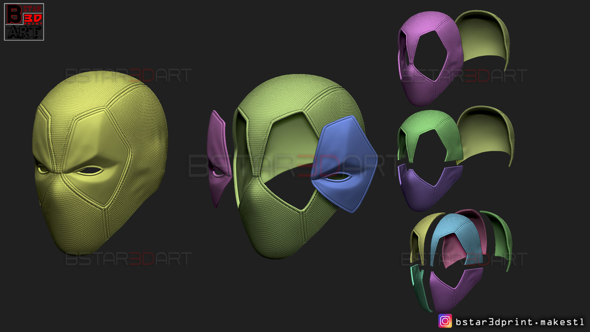 Deadpool Mask - Marvel comics 3D print model_28
