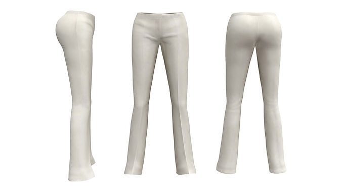 Female Stretch Trousers Low-poly 3D model