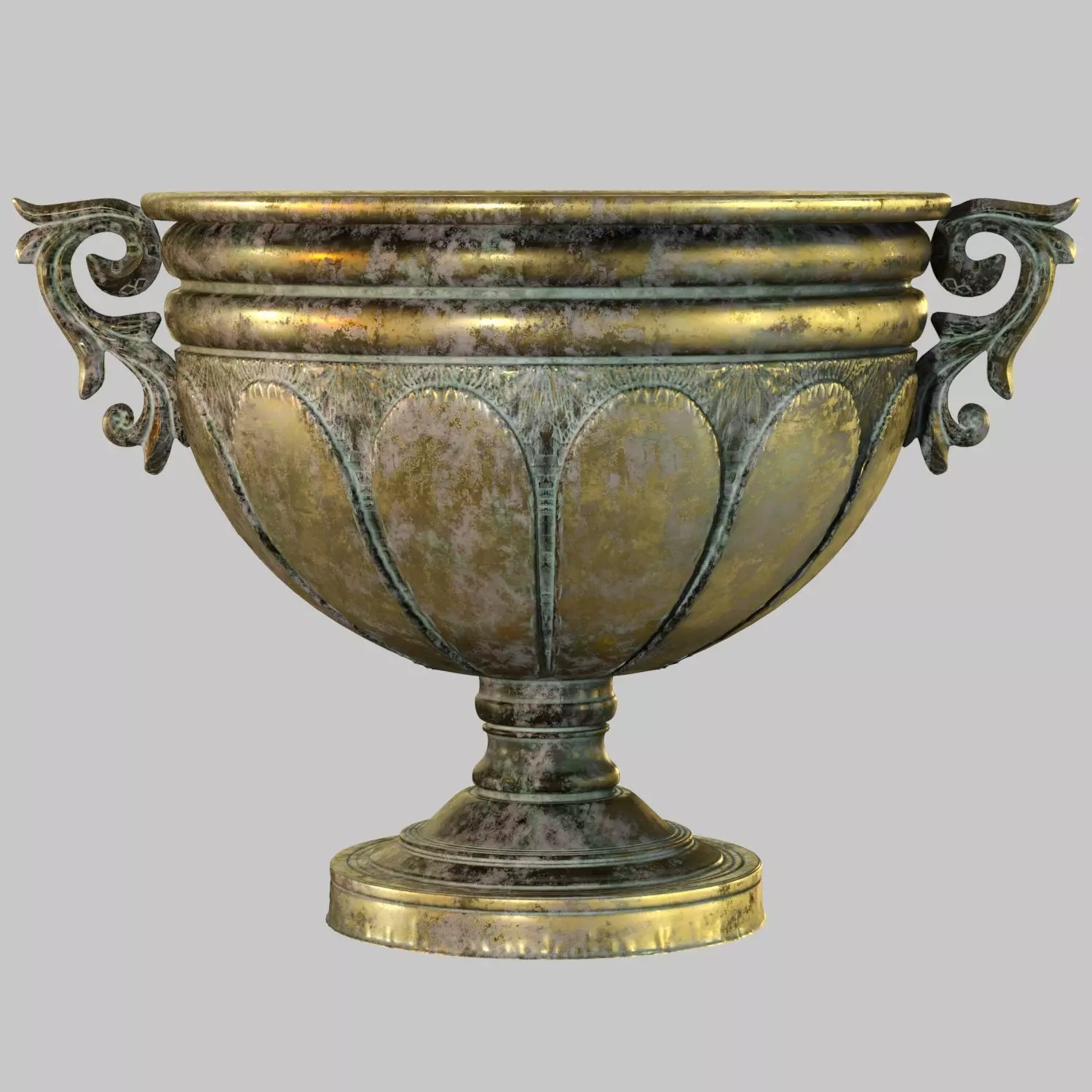 ZELENA Vase - Amphora metal antique gold 3D print model_0