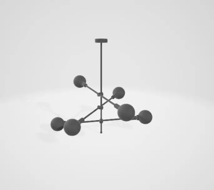 light chandelier with balls hanging from it Free 3D model_0