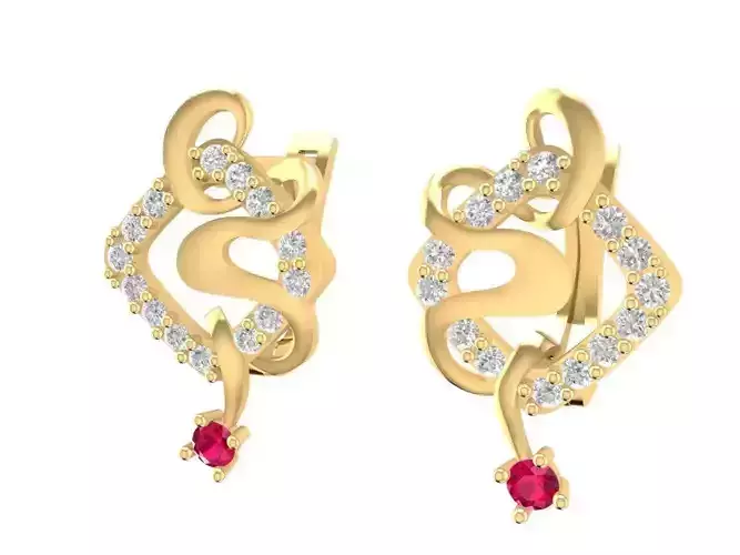 Luxury Snake Earrings with Diamond and Gemstone Accents 1144