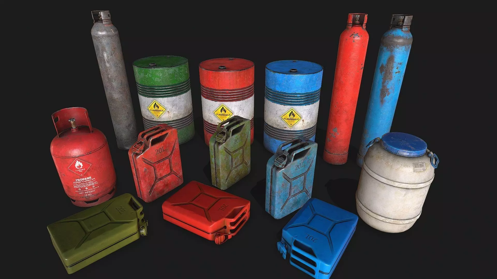 Explosive Storage Low-poly 3D model_0