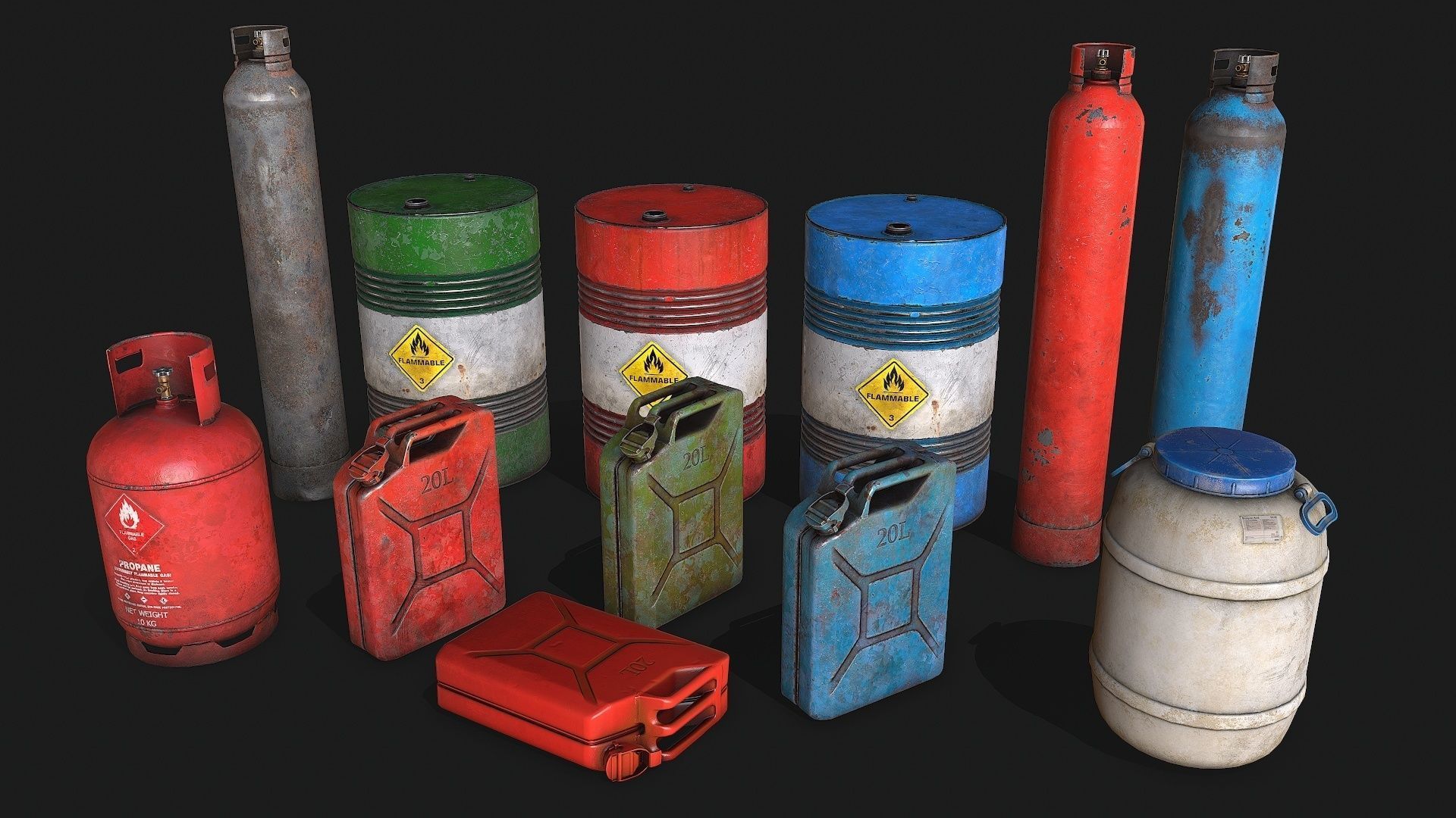 Explosive Storage Low-poly 3D model_1