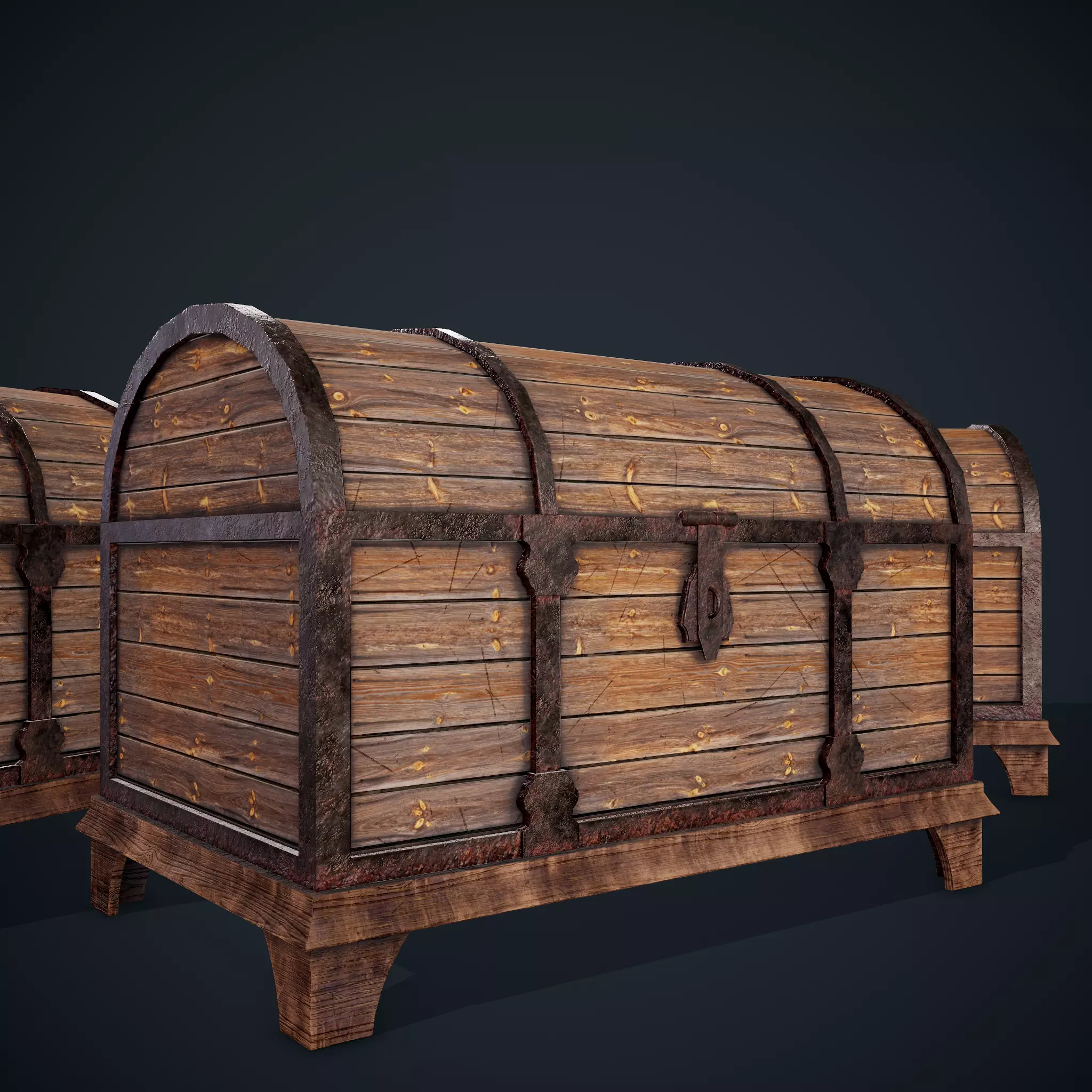 3D model Wooden Chest VR / AR / low-poly | CGTrader