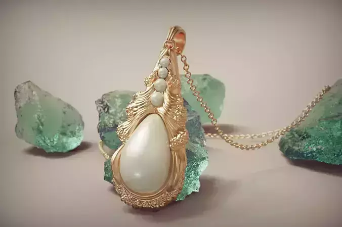 Pearl Pendant Waves 