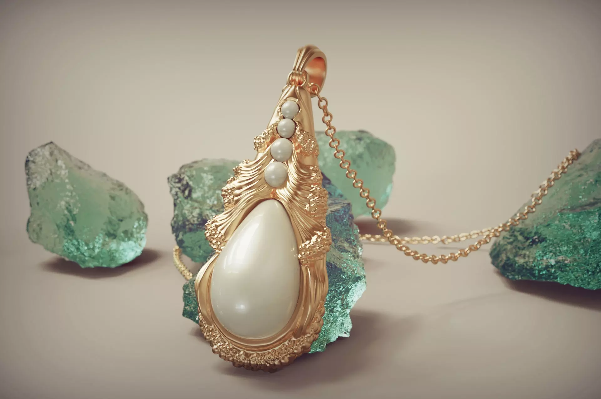 Pearl Pendant Waves 3D print model