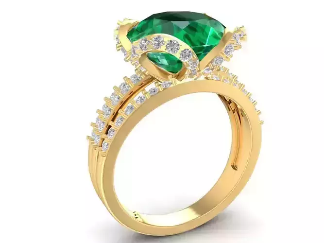 Elegant Emerald Diamond Ring for Women Jewelry 1147 