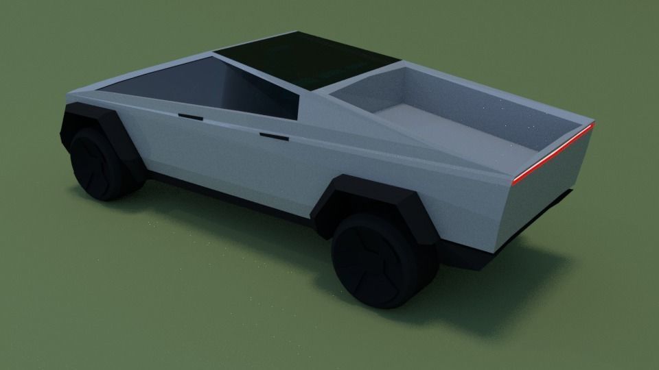 Testa Cybertruck low poly Low-poly 3D model_1