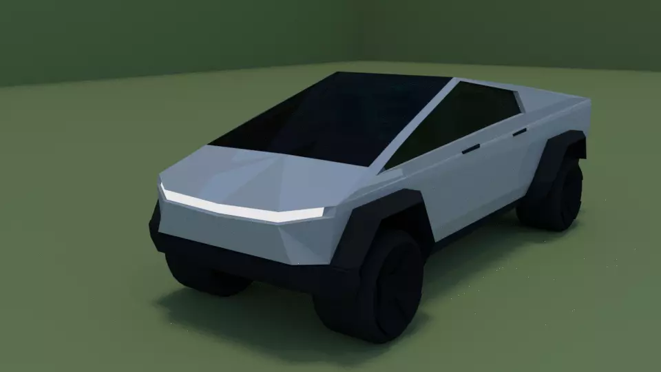 Testa Cybertruck low poly Low-poly 3D model_0