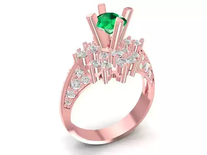 Luxury Emerald Halo Cocktail Ring for Women  1148