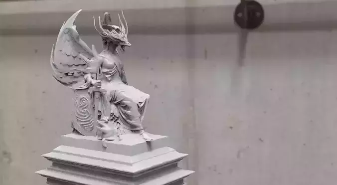 Dragon deity statue 3D model