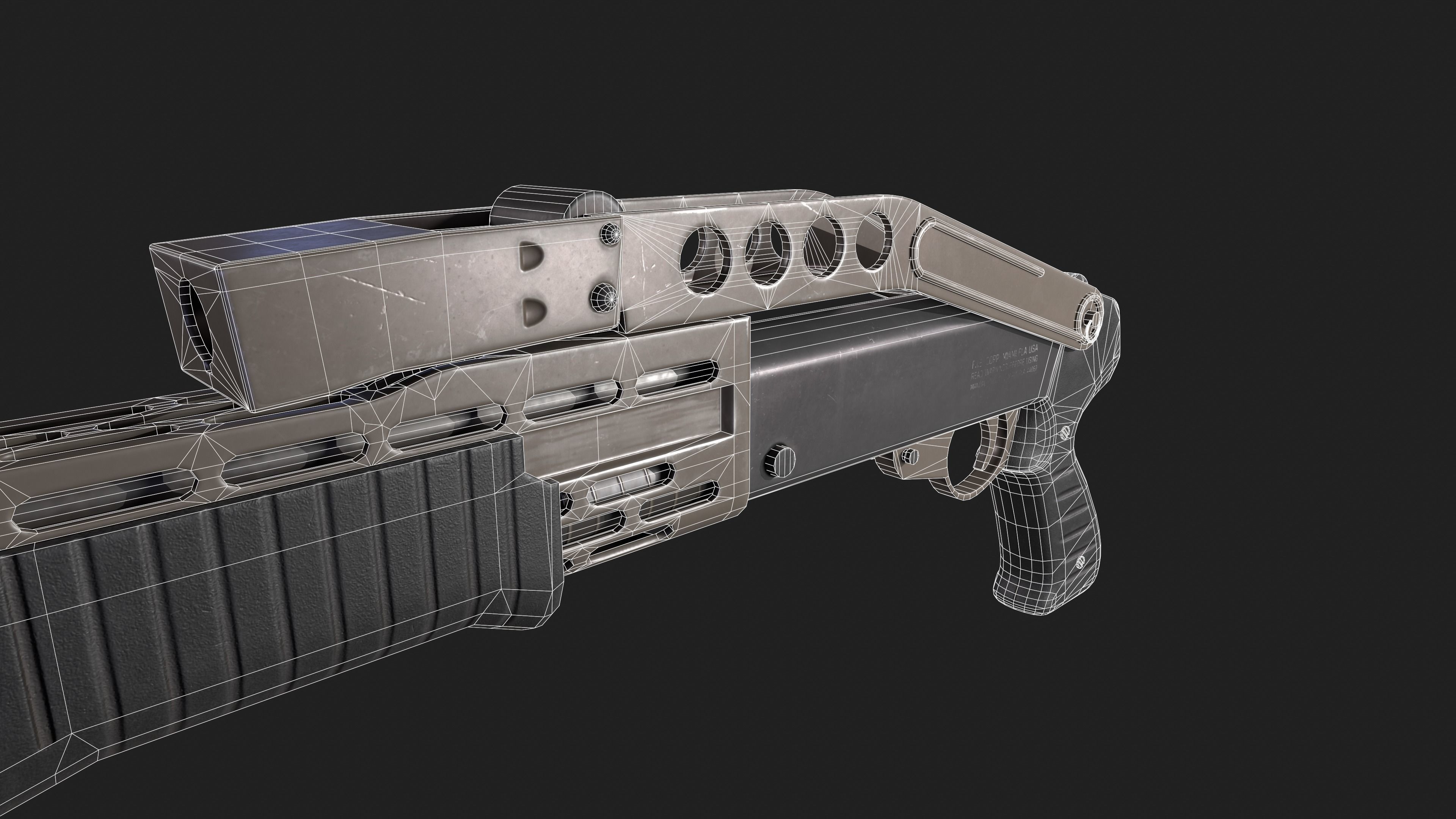 Spas-12 shotgun Low-poly 3D model_6