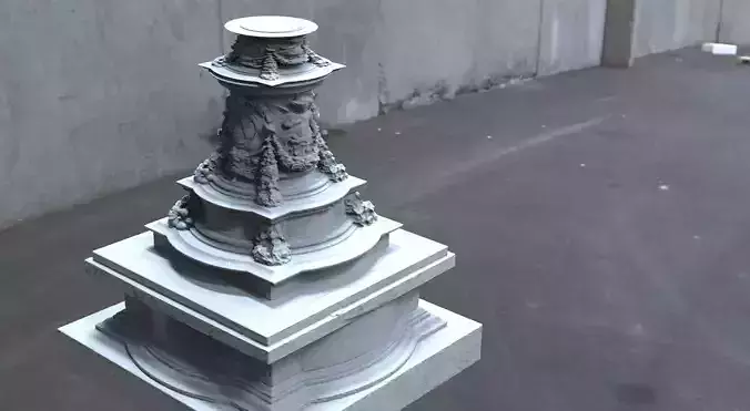 Statue stand baroque 3D model