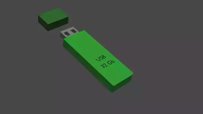 USB Low Poly 3D Model drive
