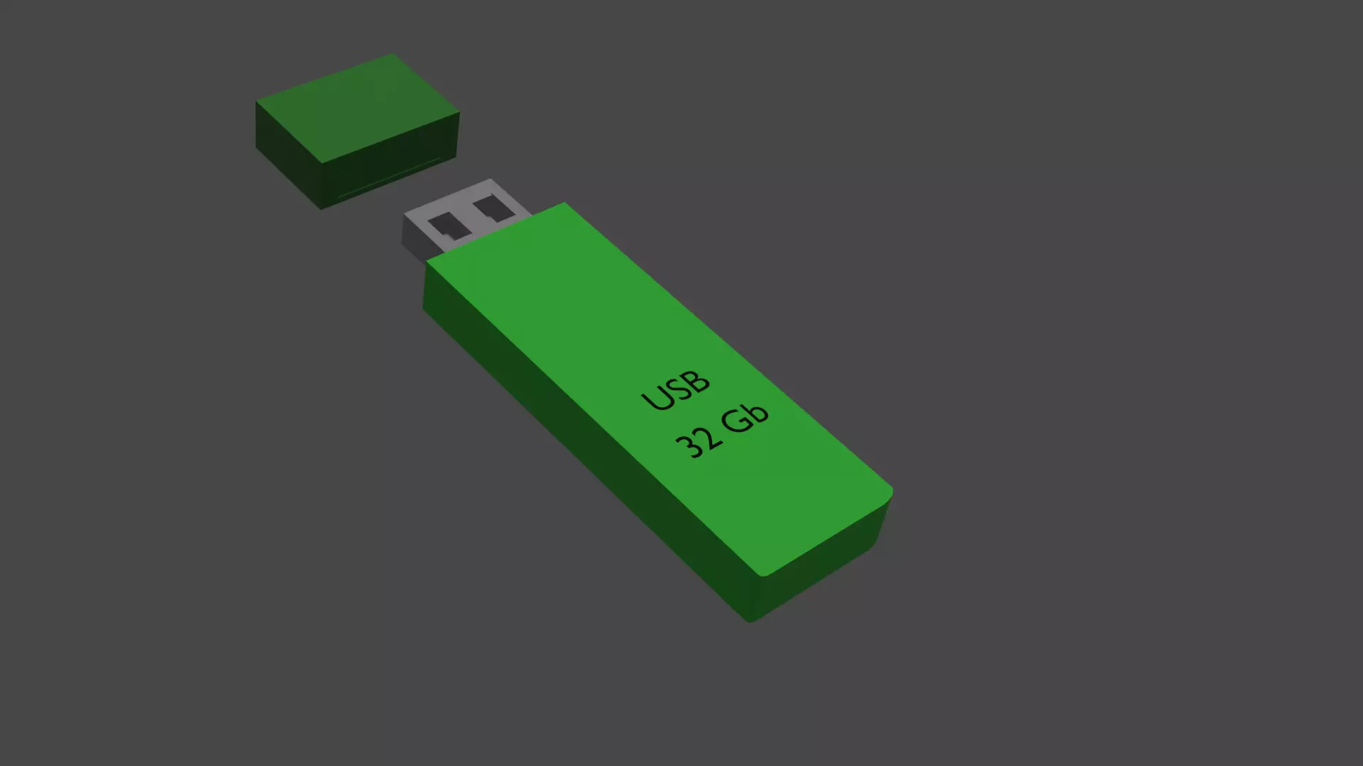 USB Low Poly 3D Model drive Free low-poly 3D model_0
