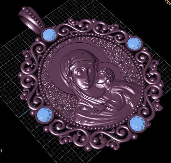 Mary Christ pendant 3D print model_6