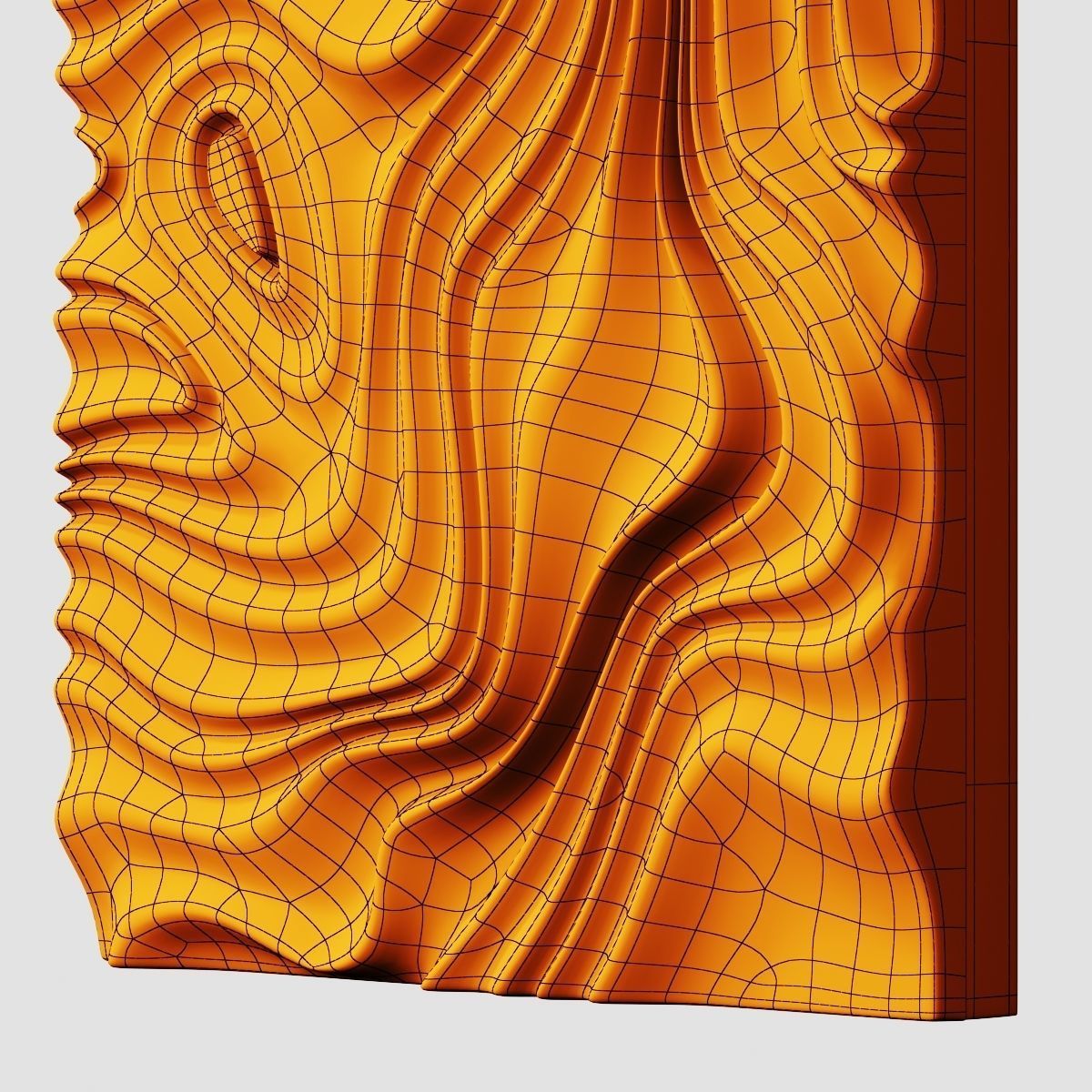 Parametric liquid wood line panel n1 3D model_9