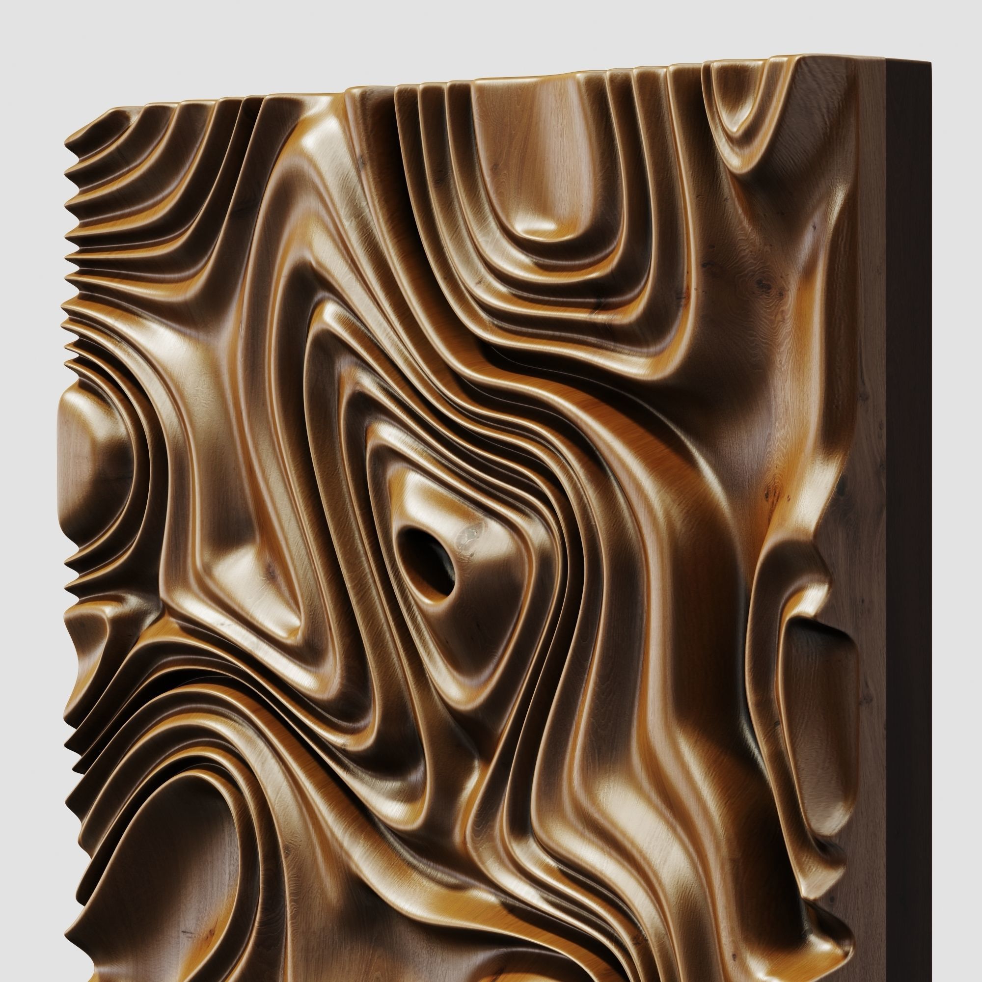 Parametric liquid wood line panel n1 3D model_2