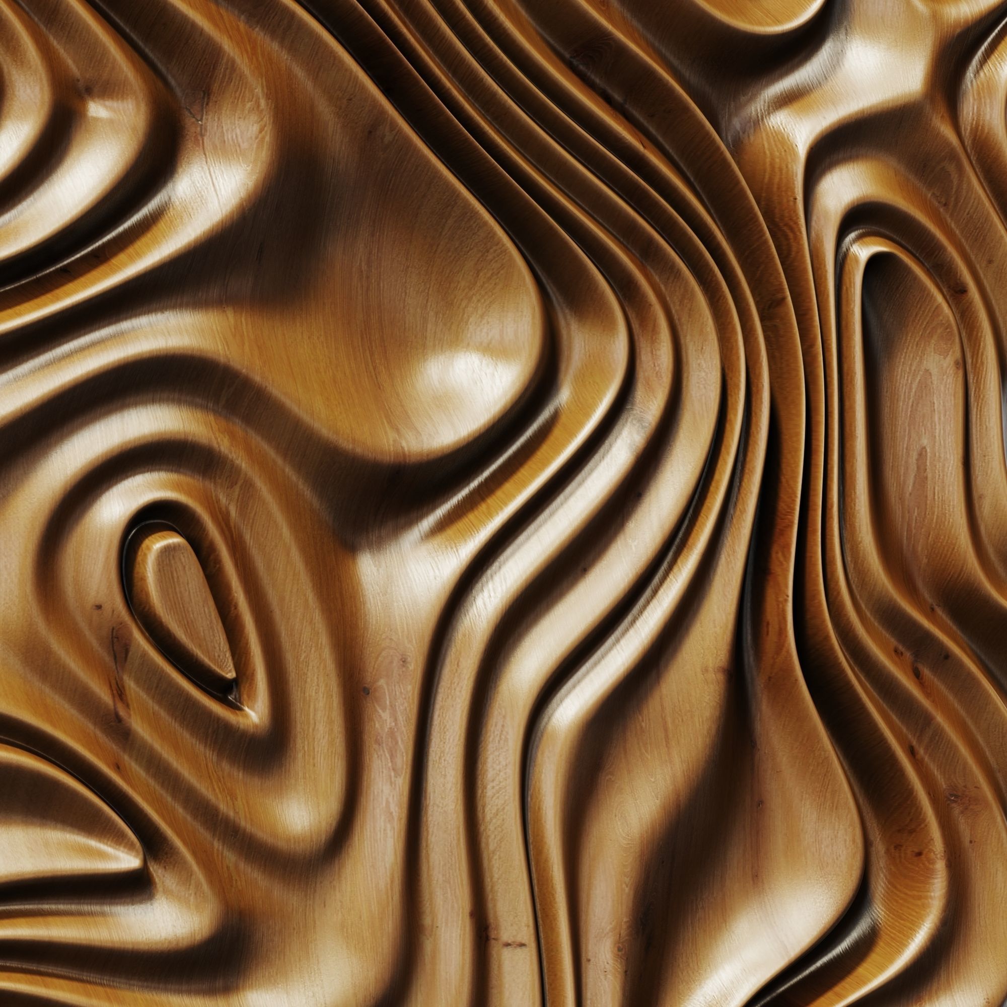 Parametric liquid wood line panel n1 3D model_1
