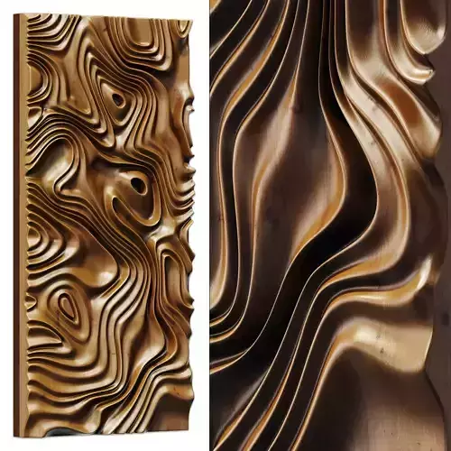 Parametric liquid wood line panel n1