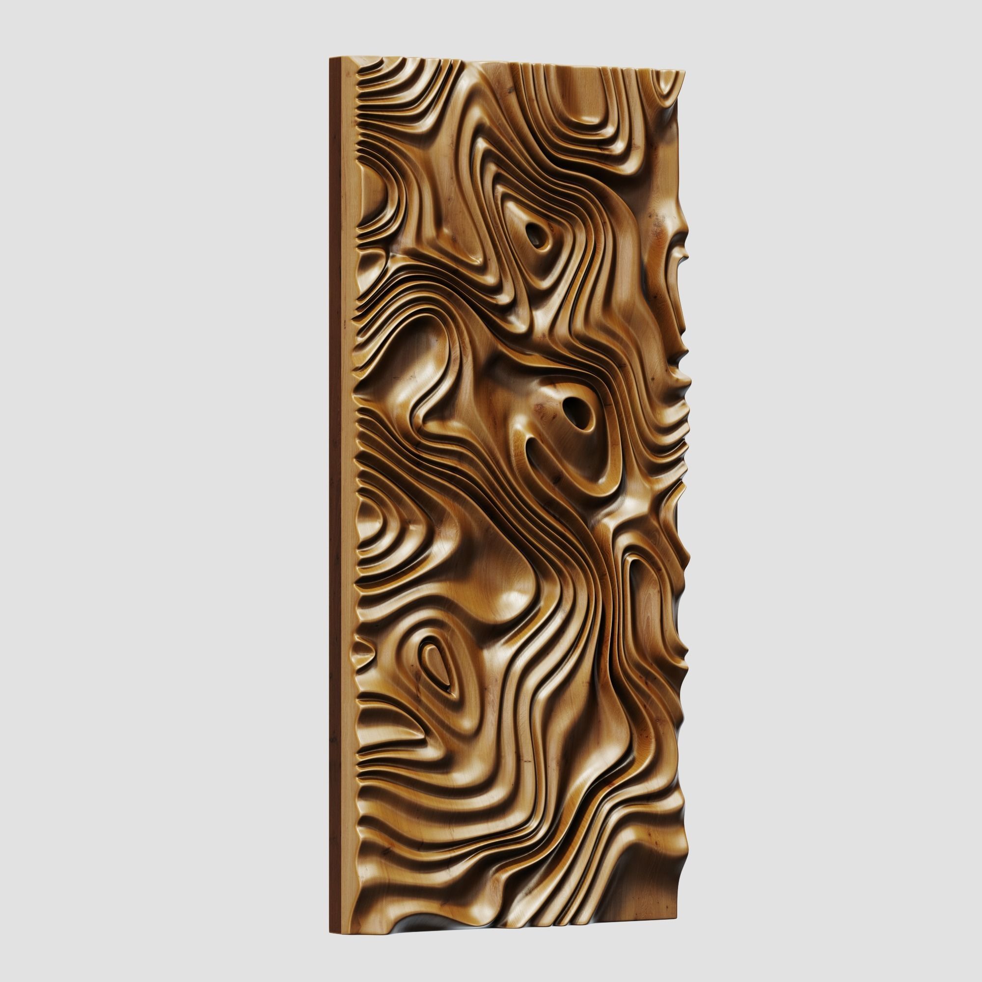 Parametric liquid wood line panel n1 3D model_5