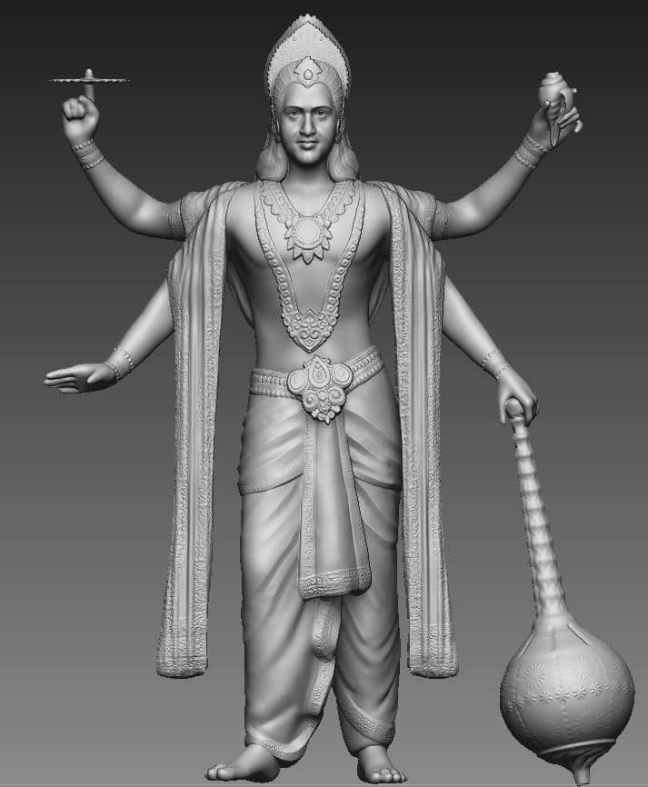 Hindu Gods Statues Murti lot 02 3D print model_7