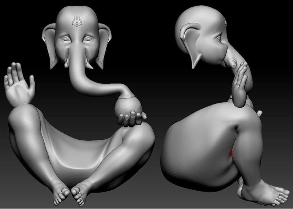 Hindu Gods Statues Murti lot 02 3D print model_26