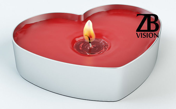 Heart shaped candle 3D model