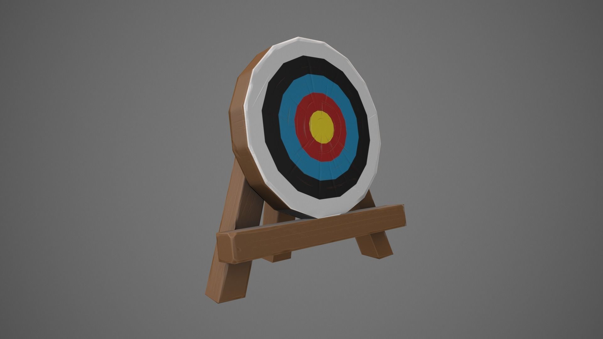 Stylized Archery Target Low-poly 3D model_2