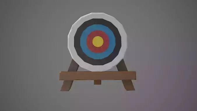 Stylized Archery Target Low-poly 3D model