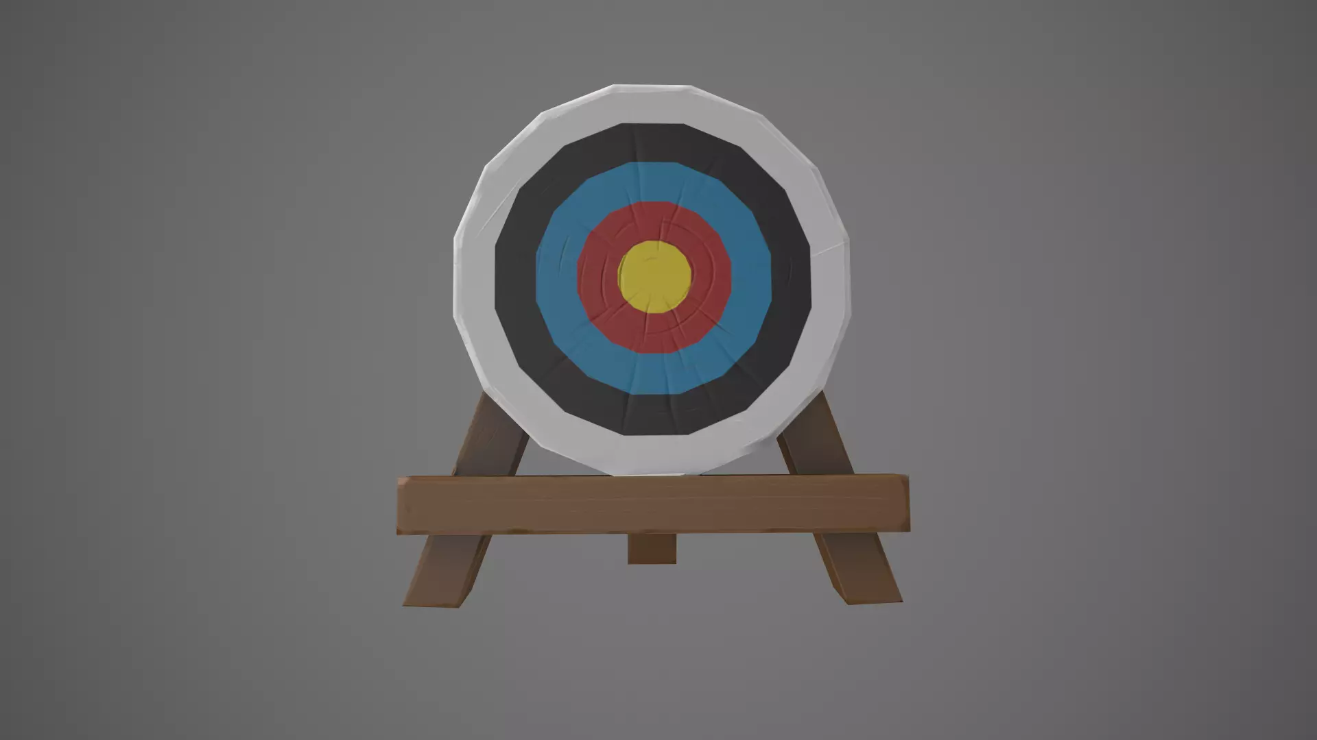 Stylized Archery Target Low-poly 3D model_0