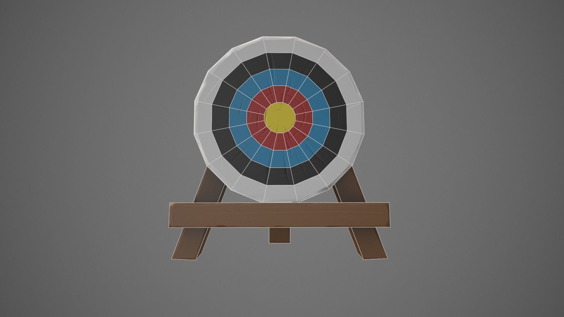 Stylized Archery Target Low-poly 3D model_5