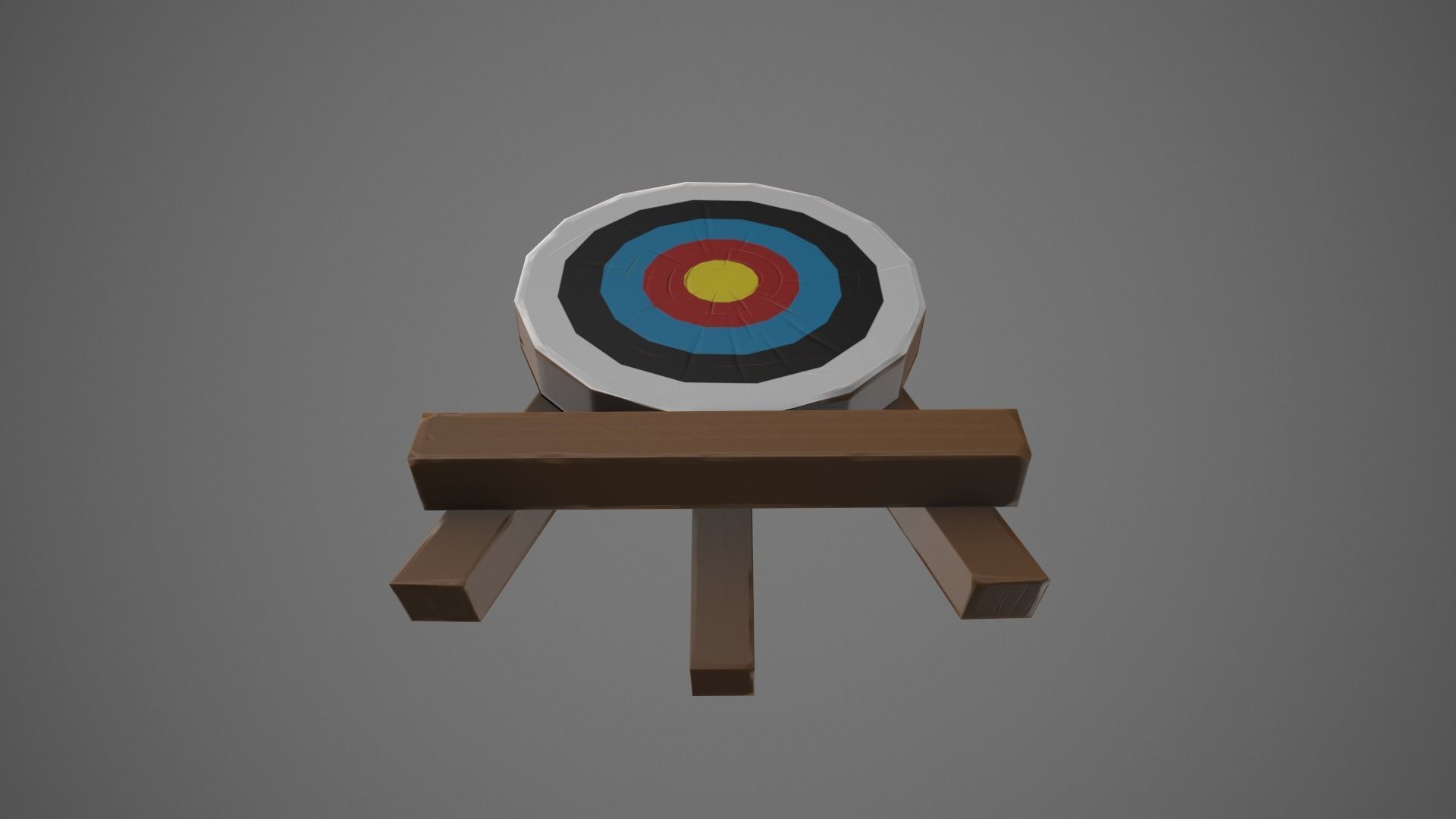 Stylized Archery Target Low-poly 3D model_4