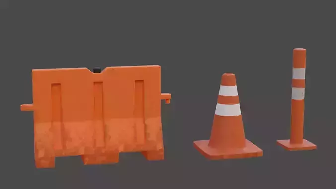 Traffic cone Low-poly 3D model