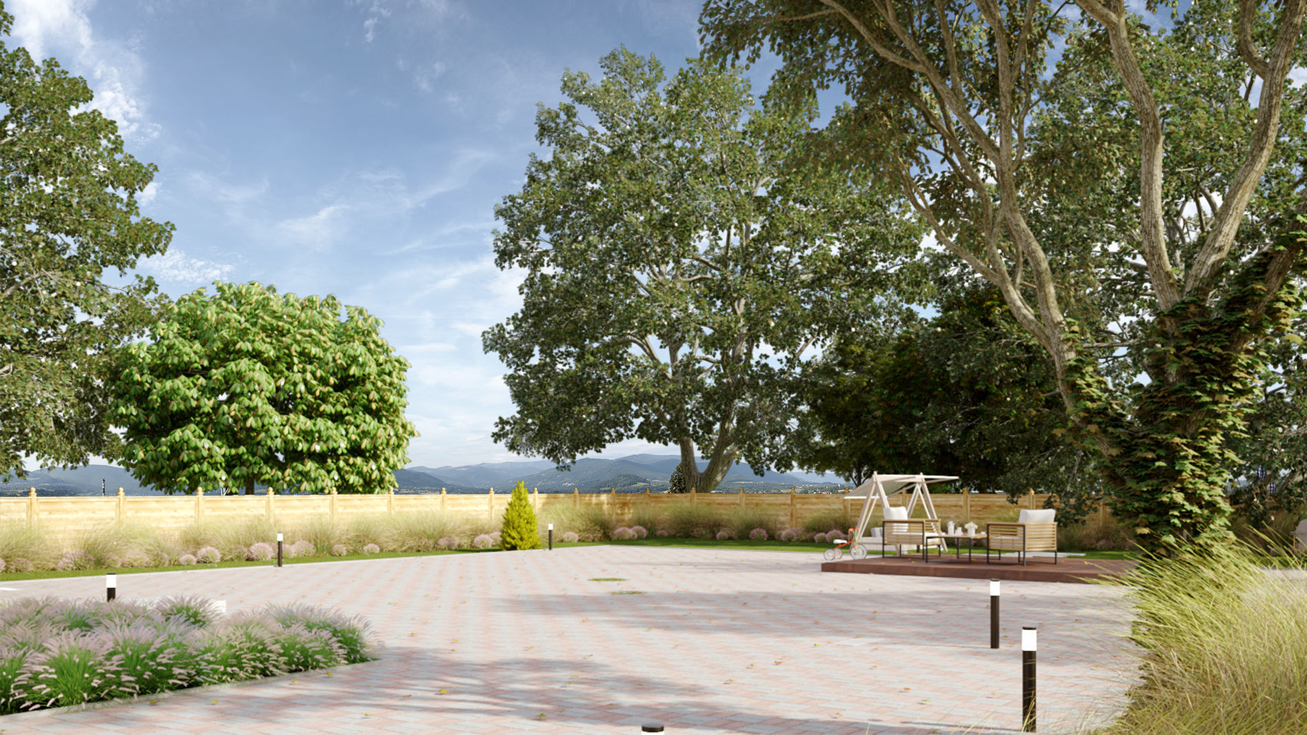 3d environment scene for houses visualization 3D model_1