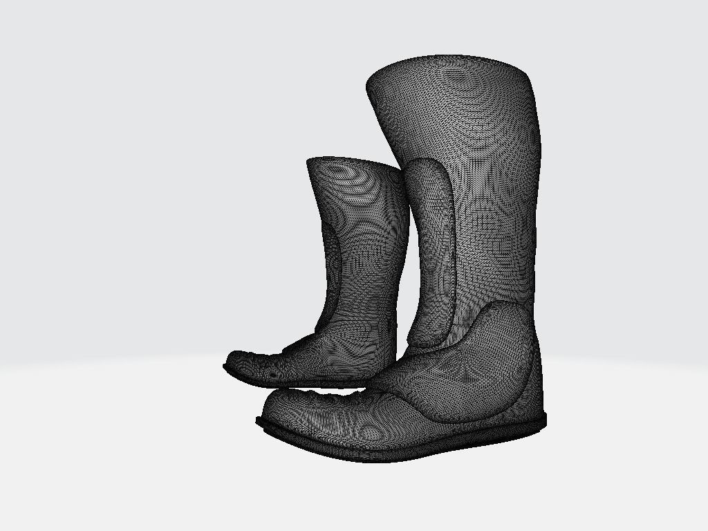 High Boots Low-poly 3D model_6