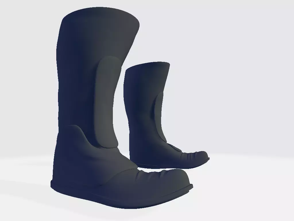 High Boots Low-poly 3D model_0