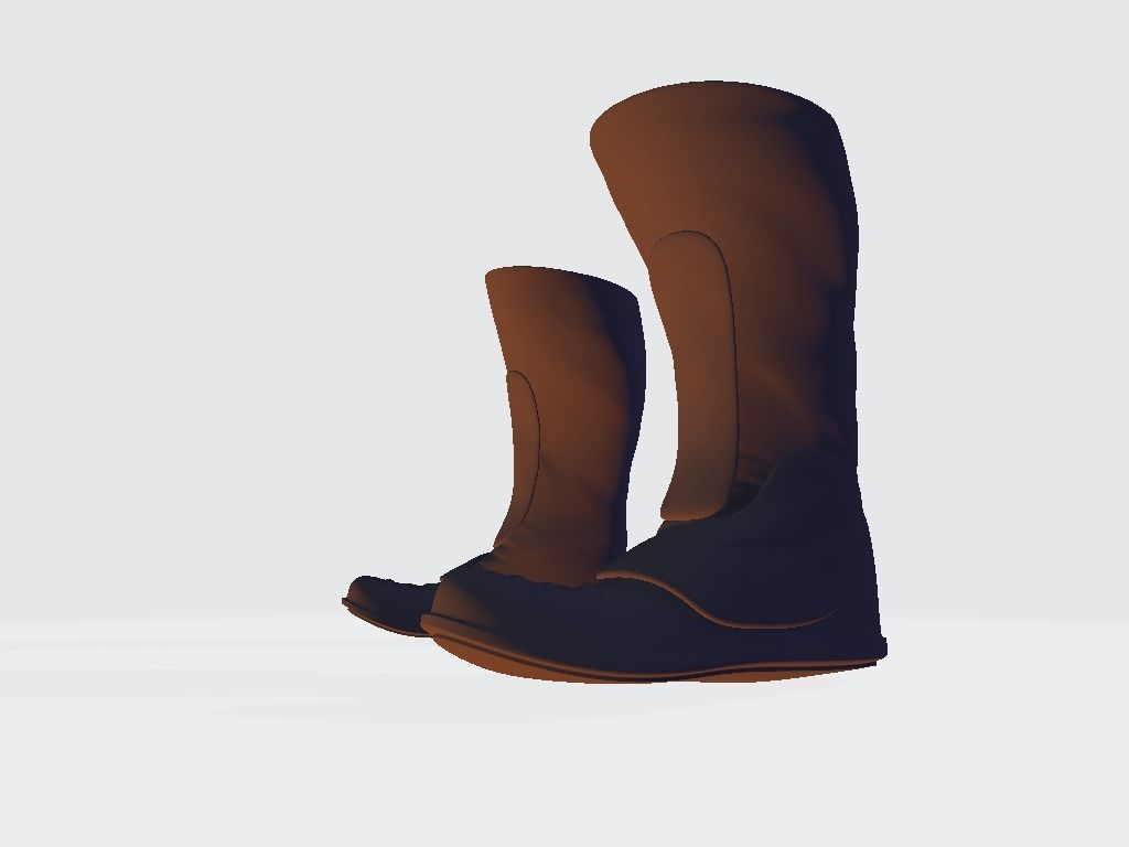 High Boots Low-poly 3D model_15