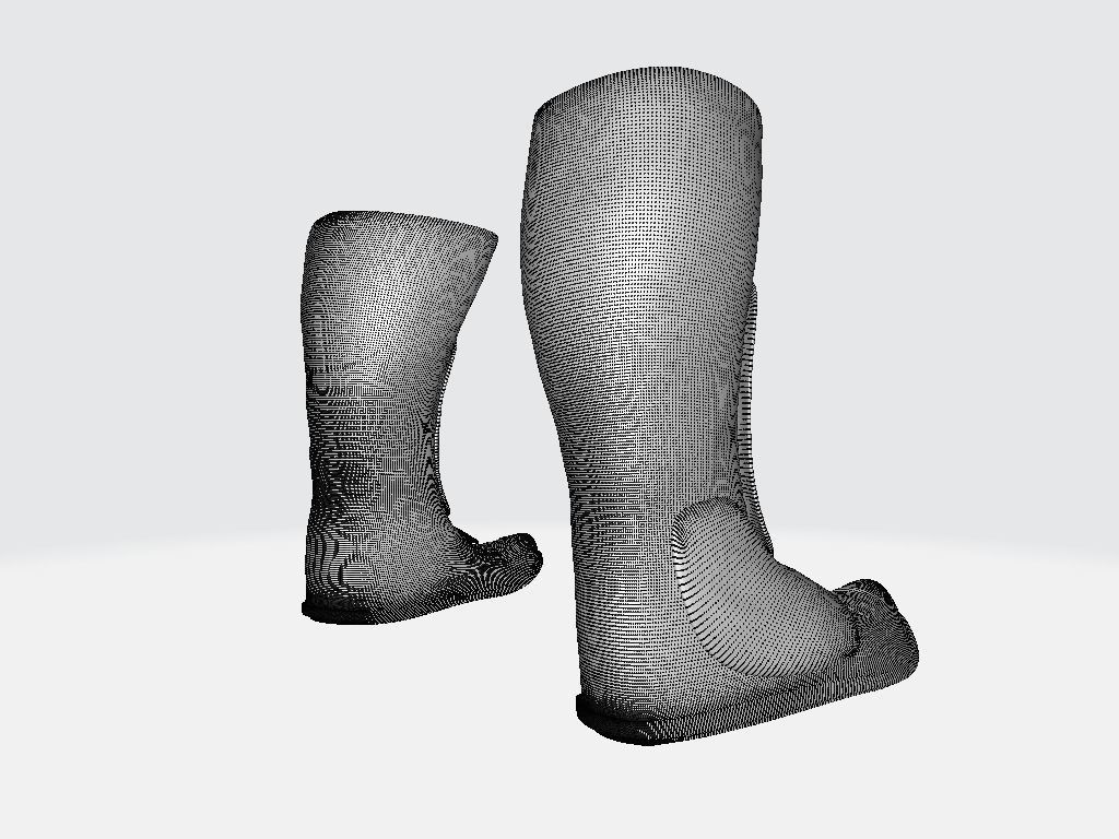 High Boots Low-poly 3D model_10