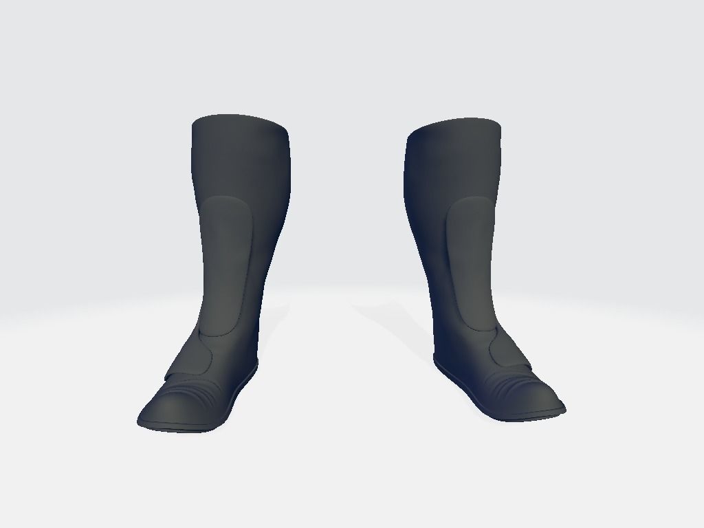 High Boots Low-poly 3D model_2