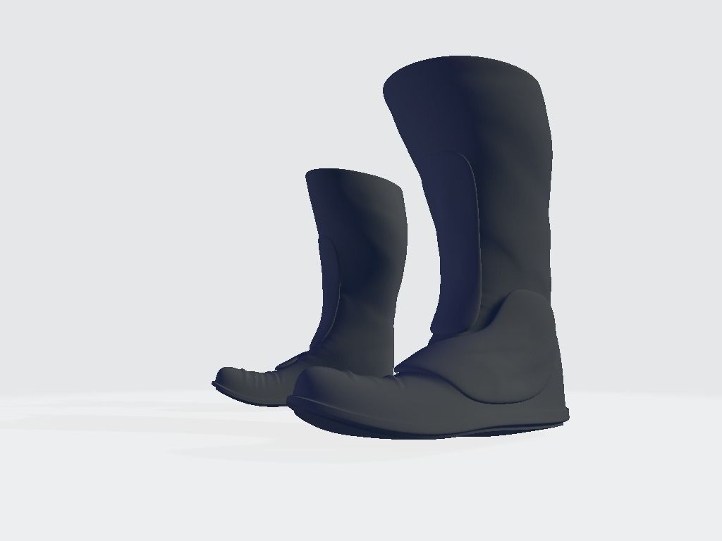High Boots Low-poly 3D model_3
