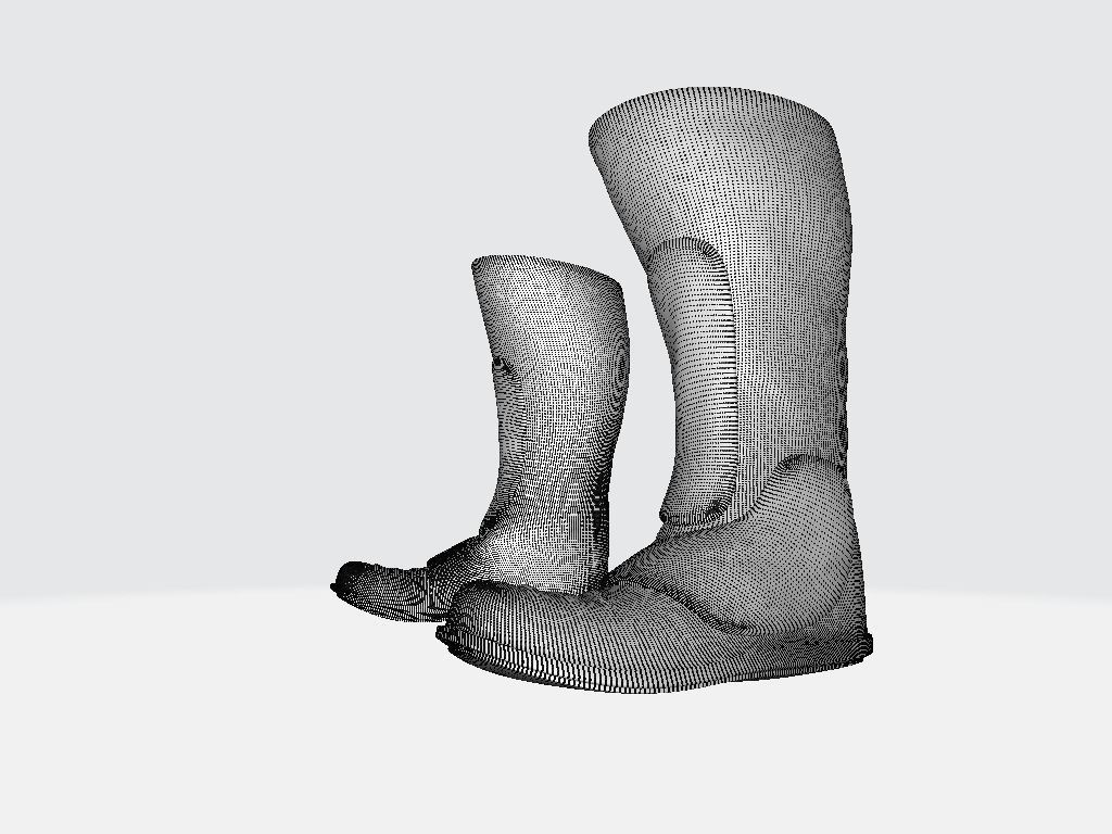 High Boots Low-poly 3D model_9