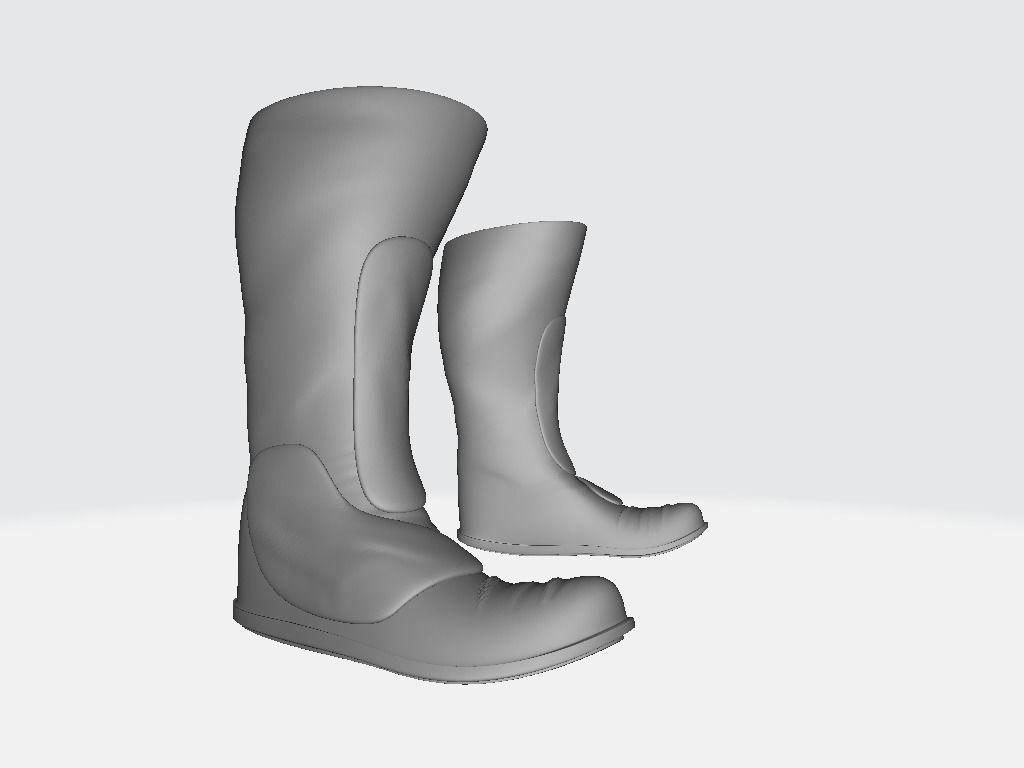 High Boots Low-poly 3D model_11